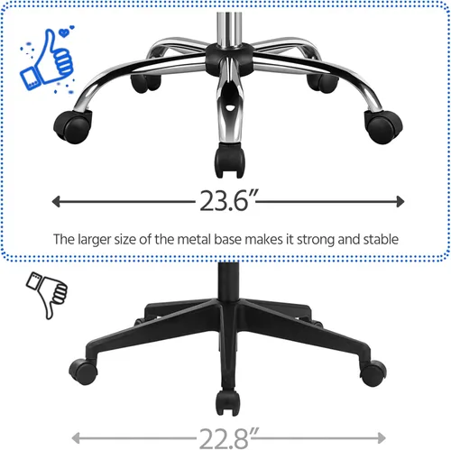 Vista 5 de Yaheetech Silla de oficina Exectuive de 2 piezas, altura ajustable, giratoria, de piel sintética, silla de escritorio para el hogar con brazos