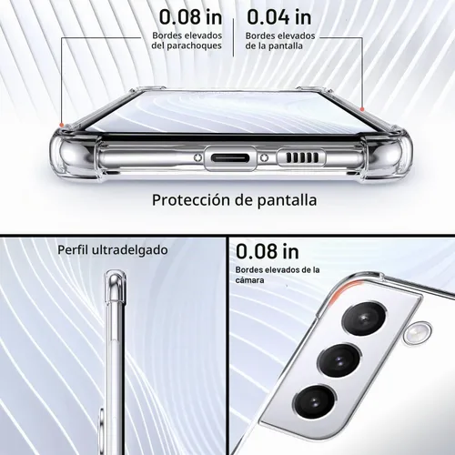 Vista 3 de Silverback Funda transparente para Samsung Galaxy S22 con soporte de anillo, amortiguador de golpes protector a prueba de golpes para Galaxy S22