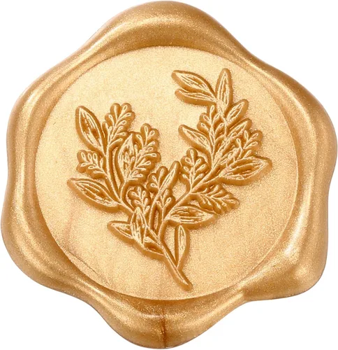 Vista 7 de Yoption Calcomanías de Sello de Cera de Eucalipto, Paquete de 100 Calcomanías Autoadhesivas de Sello para Sobre de Oro Antiguo para Boda, Fiesta