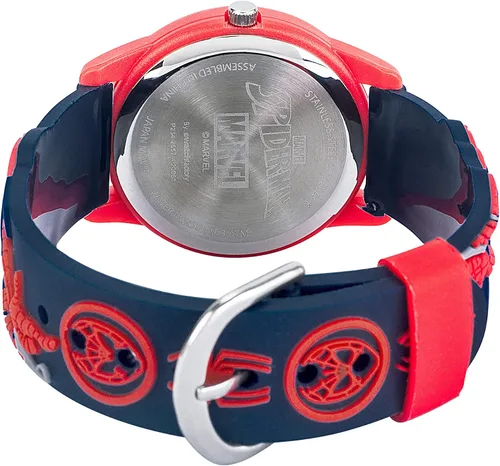 Vista 2 de Marvel Spider-Man - Reloj analógico de cuarzo con correa 3D para niños, Negro -, Reloj de cuarzo