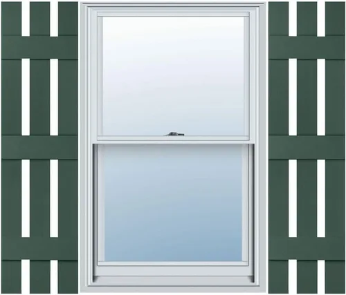 Vista 8 de Mid America Board and Batten - Persiana estándar de vinilo con 3 tablas espaciadas de 12 pulgadas (1 par) - 12 x 55 002 negro