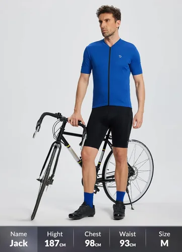 Vista 6 de BALEAF Camiseta de ciclismo para hombre, manga corta, camisetas de ciclismo de bicicleta, camiseta con cremallera completa, 3+1 bolsillos, UPF50+