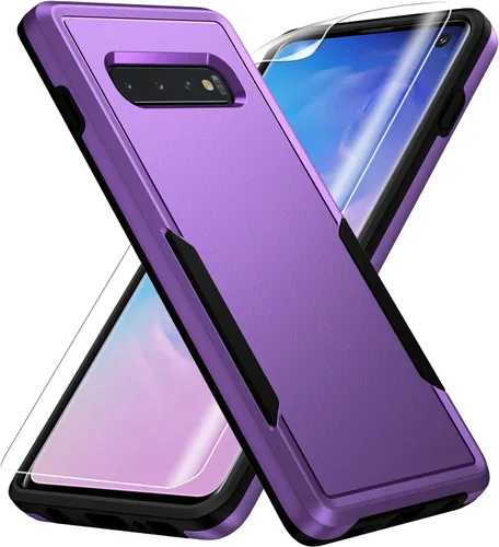 Vista 9 de Funda para Samsung Galaxy S10, con Protector de Pantalla HD [Probado contra Caídas de Grado Militar] Funda Protectora de Servicio Pesado Resistente