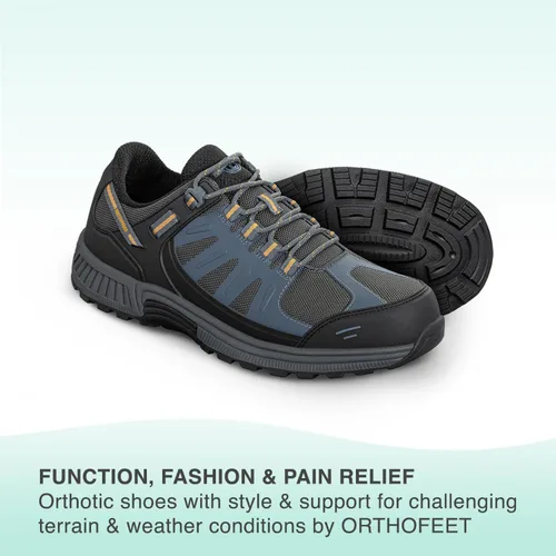 Vista 6 de Orthofeet Zapatos de senderismo ortopédicos impermeables Avalon para hombre