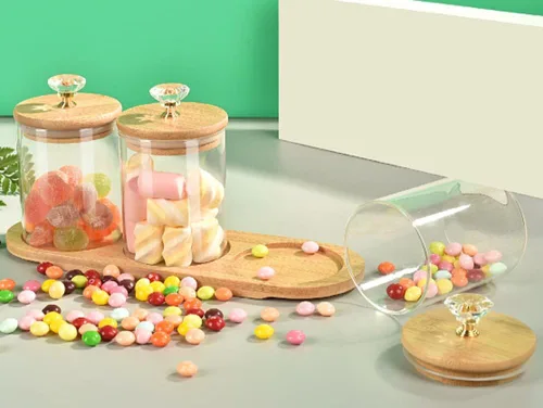 Vista 5 de Tarro de especias de tarro de almacenamiento de alimentos con tapa de diamante