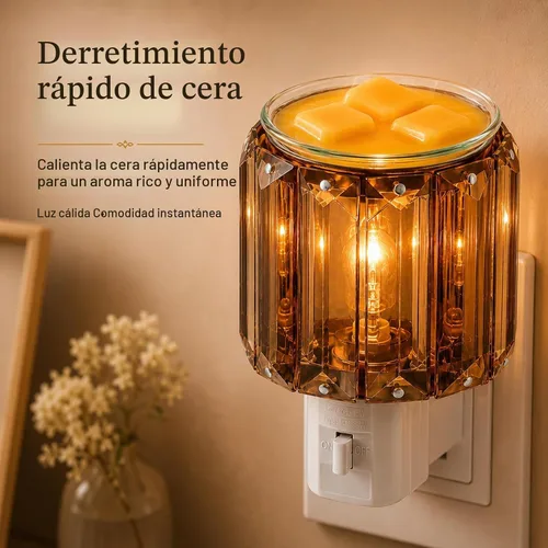 Vista 6 de MeplLivs Warmers Calentador de fragancia enchufable - Enchufe decorativo para calentar velas perfumadas (dorado)