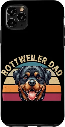Vista 13 de Rottweiler Dad Rottie Father Dog Parent Father's Day Retro Case for iPhone 16