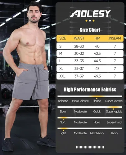 Vista 7 de Aolesy Pantalones cortos de entrenamiento para hombre de 7 pulgadas, pantalones cortos deportivos de secado rápido, ligeros, con bolsillos