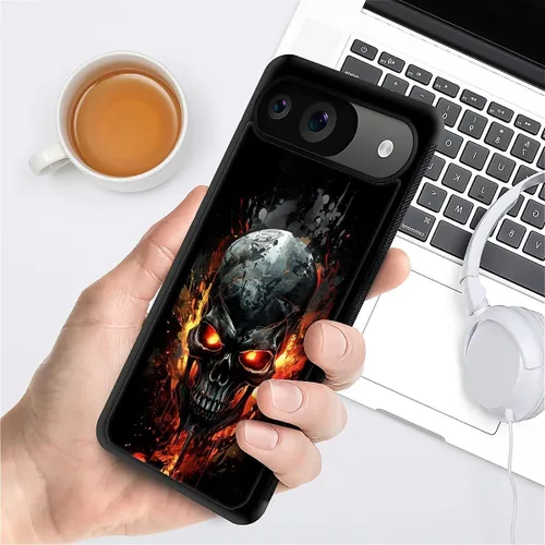Vista 984 de Compatible con Google Pixel 4A 5G Mobile Case Creative Acrylic Panel trasero Silicona Protección Grip especialmente diseñado para Google Pixel 4A 5G