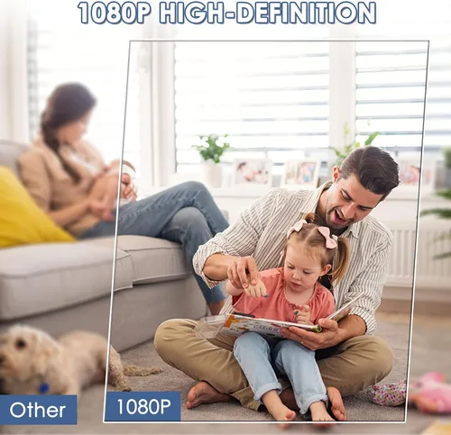 Vista 3 de Marco de fotos de cámara oculta, cámara de niñera WiFi HD 1080P, mini cámara espía oculta inalámbrica para uso en interiores, oficina en casa, sin