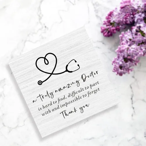 Vista 2 de Letrero de madera con texto en inglés "Doctor Wood", regalo de agradecimiento para médicos y enfermeras, regalos únicos para hombres y mujeres