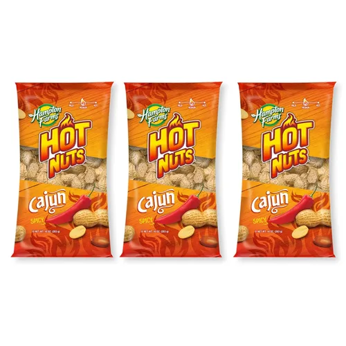 Vista 12 de Hampton Farms - Cultivado en Estados Unidos totalmente natural - Cacahuetes cajún gourmet tostados con cáscara - Bolsa de 10 onzas