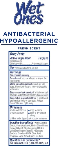 Vista 7 de Wet Ones Paquete mixto de 13 toallitas húmedas para humanos y gatos, aroma fresco 10 paquetes de toallitas antibacterianas para manos y cara, 20