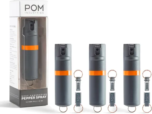 Vista 11 de POM Pepper Spray Keychain, Quick Key Release for Instant Access, Flip Top Safety, Maximum Strength OC Formula with UV Marking Dye, 25 Bursts, 10 ft