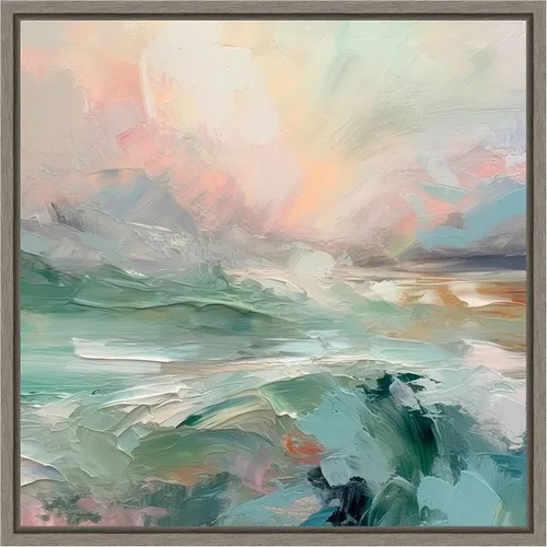 Vista 12 de Amanti Art Irena Orlov - Lienzo enmarcado para pared, 16 x 16 pulgadas, diseño de mañana rosa V, lienzo enmarcado para pared, obras de arte