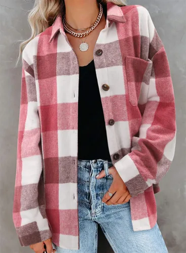 Vista 148 de ZOLUCKY Chaqueta de manga larga con botones para mujer, talla grande, blusas