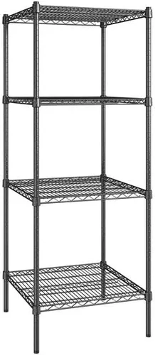 Vista 272 de Kit de 4 estantes de epoxi verde NSF de 21 x 72 pulgadas con postes de 86 pulgadas, estantería de almacenamiento resistente, kit de estantería