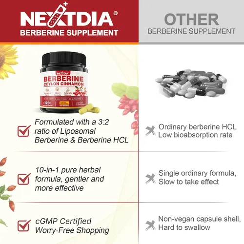 Vista 6 de Berberina Suplemento Orgánico 1500mg con Canela de Ceilán 120 Cápsulas