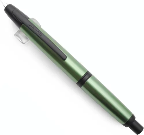 Vista 26 de JINHAO 10 Press Pluma estilográfica retráctil de metal con convertidor de tinta (punta EF 0.38mm, color rojo ágata)