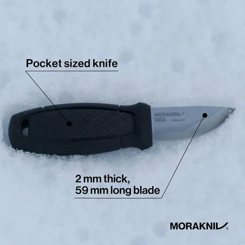 Vista 4 de Cuchillo con hoja de acero inoxidable Morakniv Eldris y vaina de plástico