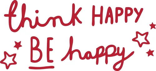 Vista 10 de Decaltor Think Happy Be Happy - Calcomanía para pared, con texto en inglés "Think Happy Be Happy" (texto en inglés) con texto en inglés "Think Happy