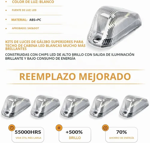 Vista 2 de Luces marcadoras de techo de cabina para Dodge Ram ProMaster 2014 Luces delanteras de cabina
