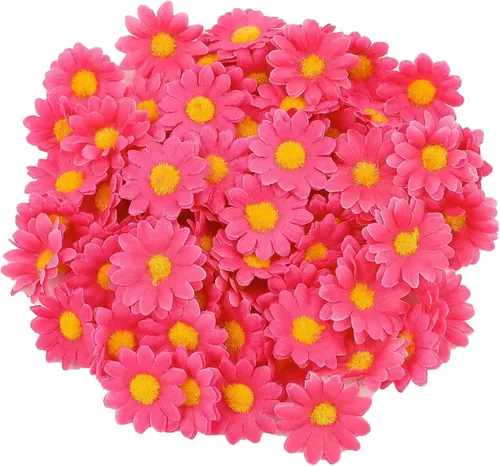 Vista 22 de 100 cabezas de girasol de seda de 1.969 in, 2 pulgadas, decoración de boda, corona de regalo, álbum de recortes, manualidades, fiesta, festival