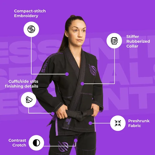 Vista 4 de Sanabul Essential BJJ Gi for Women Female Brazilian Jiu Jitsu Gi Lightweight Preshrunk Fabric