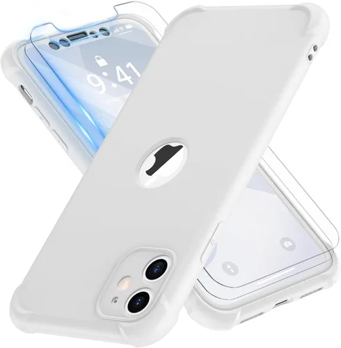 Vista 159 de ORETECH Funda para iPhone 11, con [2 protectores de pantalla de vidrio templado] [prueba de caídas de grado militar de 10 pies]