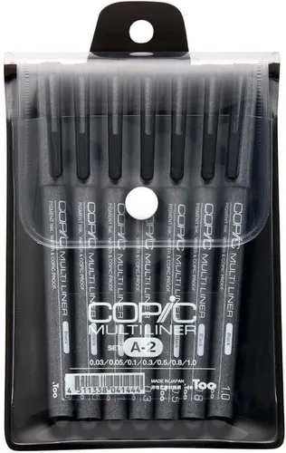 Vista 10 de Marcadores Copic MLBBROAD Multiliner Broad Tinta a Base de Pigmentos, Juego de 4 Piezas