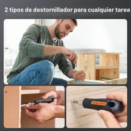 Vista 4 de Teslong Kit de herramientas básicas para el hogar y el apartamento, juego de herramientas compacto y ligero