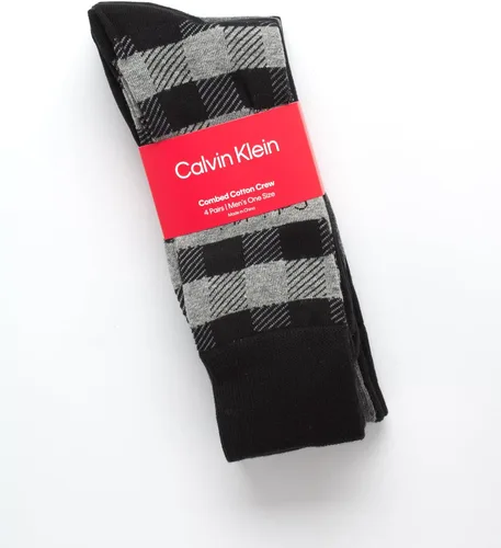 Vista 2 de Calvin Klein Calcetines de vestir para hombre - Calcetines de rayas de mezcla de algodón (paquete de 4)
