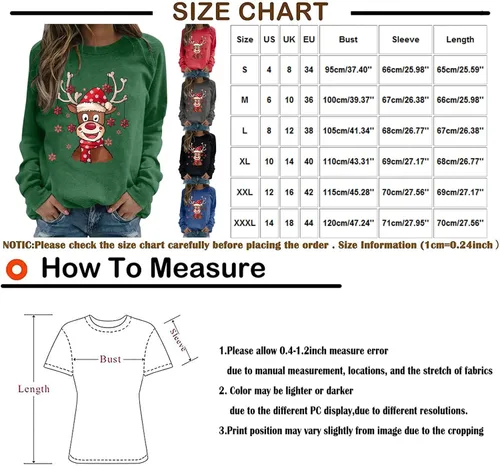 Vista 4 de UODSVP Disfraz de mujer e invierno de manga larga suelta casual sin botones ropa de Navidad de gran