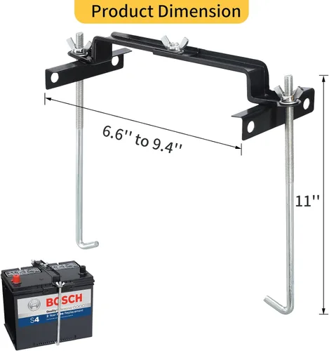 Vista 8 de Kit de Retención de Batería de Coche, Barra Transversal de Batería de Coche de Alta Resistencia con Abrazaderas de Servicio Pesado, Soporte