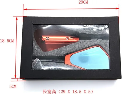 Vista 2 de Espejo retrovisor universal para motocicleta de 0.315 in y 0.394 in, espejo retrovisor lateral para Kawasaki Z750 Z800 Z900 Z900rs Z1000 (color rojo)