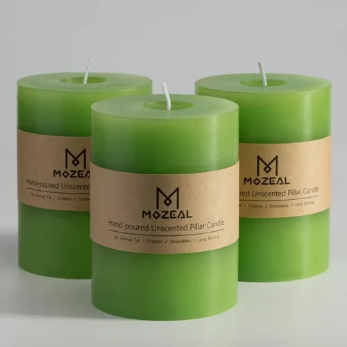 Vista 104 de MOZEAL Juego de 3 velas sin perfume vertidas a mano de 3 x 6 pulgadas, velas tipo pilar sin goteo, combustión de larga duración, aproximadamente 120