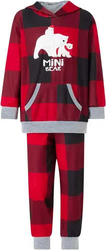 Vista 5 de FULA-bao Pijamas familiares de vacaciones a juego, pijamas de Navidad con estampado de mamá oso y pantalones a cuadros