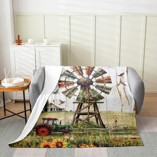 Vista 34 de Erosebridal Manta de tren vintage de 40 x 50 pulgadas, manta de franela con locomotora de tren campestre para niños, adolescentes y adultos, manta