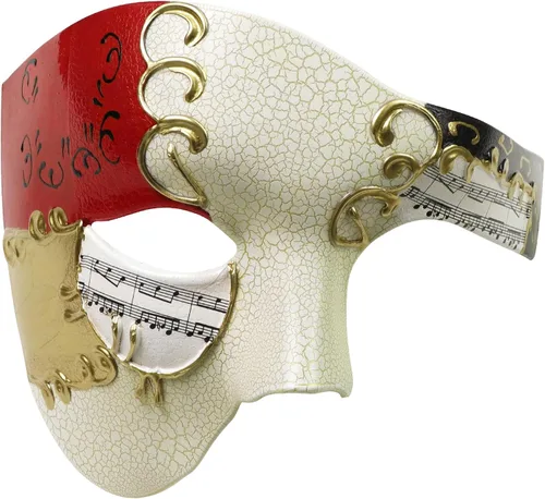 Vista 20 de Thmyo Half Face - Máscara de mascarada de carnaval veneciano para hombre, diseño vintage de Phantom of the Opera