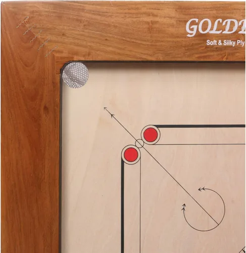 Vista 4 de KD Golden Carrom - Juego de mesa antiguo para interiores aprobado por la Federación Carrom de India y la Asociación Maharashtra Carrom