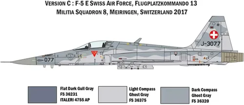 Vista 5 de Italeri IT1420 1: 72 F-5E Fuerza Aérea Suiza