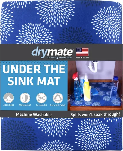 Vista 13 de Tapete Premium Drymate para Debajo del Fregadero, Tapetes Impermeables de Protección para Gabinetes de Cocina y Baño, Forros Absorbentes