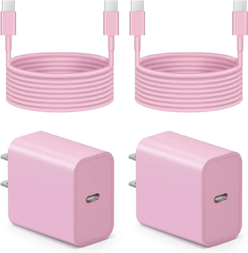 Vista 16 de Cargador para iPhone 17 16 15 de carga rápida - 2 unidades, 20 W, USB C, bloque de carga con cable tipo C de 6 pies compatible con iPhone 17/17