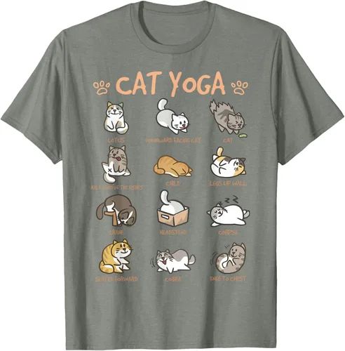 Vista 35 de Cat Yoga Poses Cats Practicing Mindfulness Meditación Kitten - Camiseta, Negro, S