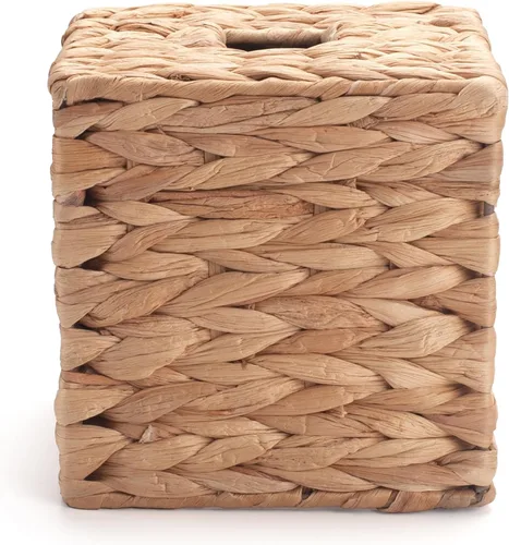 Vista 7 de YANGQIHOME - Funda cuadrada para caja de pañuelos de ratán – Soporte decorativo bohemio para pañuelos faciales en la mesa y el baño, 5.9 pulgadas