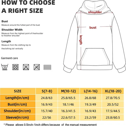 Vista 6 de ETHORY Sudadera con capucha unisex para niños, diseño de dibujos animados, con bolsillos