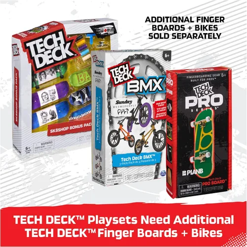 Vista 8 de TECH DECK, The Berrics Transforming Park, X-Connect Park Creator, set de juego plegable de 30 pulgadas de ancho con almacenamiento y monopatín