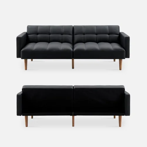 Vista 9 de mopio Sofá cama futón de 76.4 pulgadas, sofá biplaza, sofá cama, sofá futón moderno de mediados de siglo, sofá cámara, sofás para sala de estar
