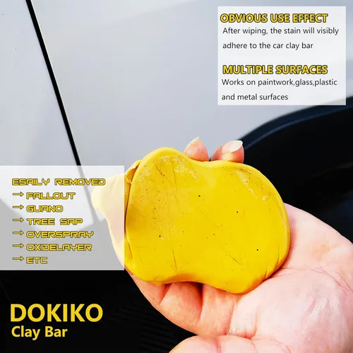 Vista 4 de DOKIKO Paquete de 8 Barras de Arcilla para Auto Detallado Premium Kit de Barras de Arcilla Mágicas para Auto Capacidad de Adsorción para Detallado