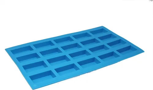 Vista 3 de X-Haibei Mini molde rectangular del silicón del jabón de la muestra del molde del caramelo del chocolate del jabón de la muestra 20-cavidad 0.5OZ